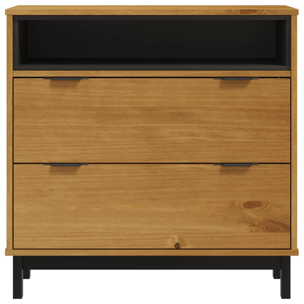 vidaXL Drawer Cabinet FLAM 80x40x80 cm Solid Wood Pine - Sudd