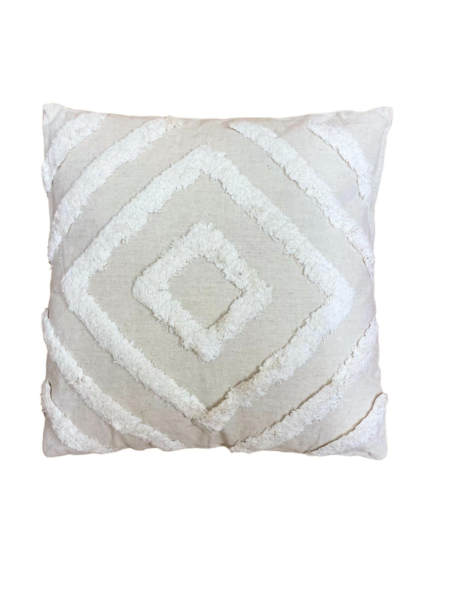 Square Tufted Scatter Cushion | Earthy Taupe | 100% Cotton - Sudd