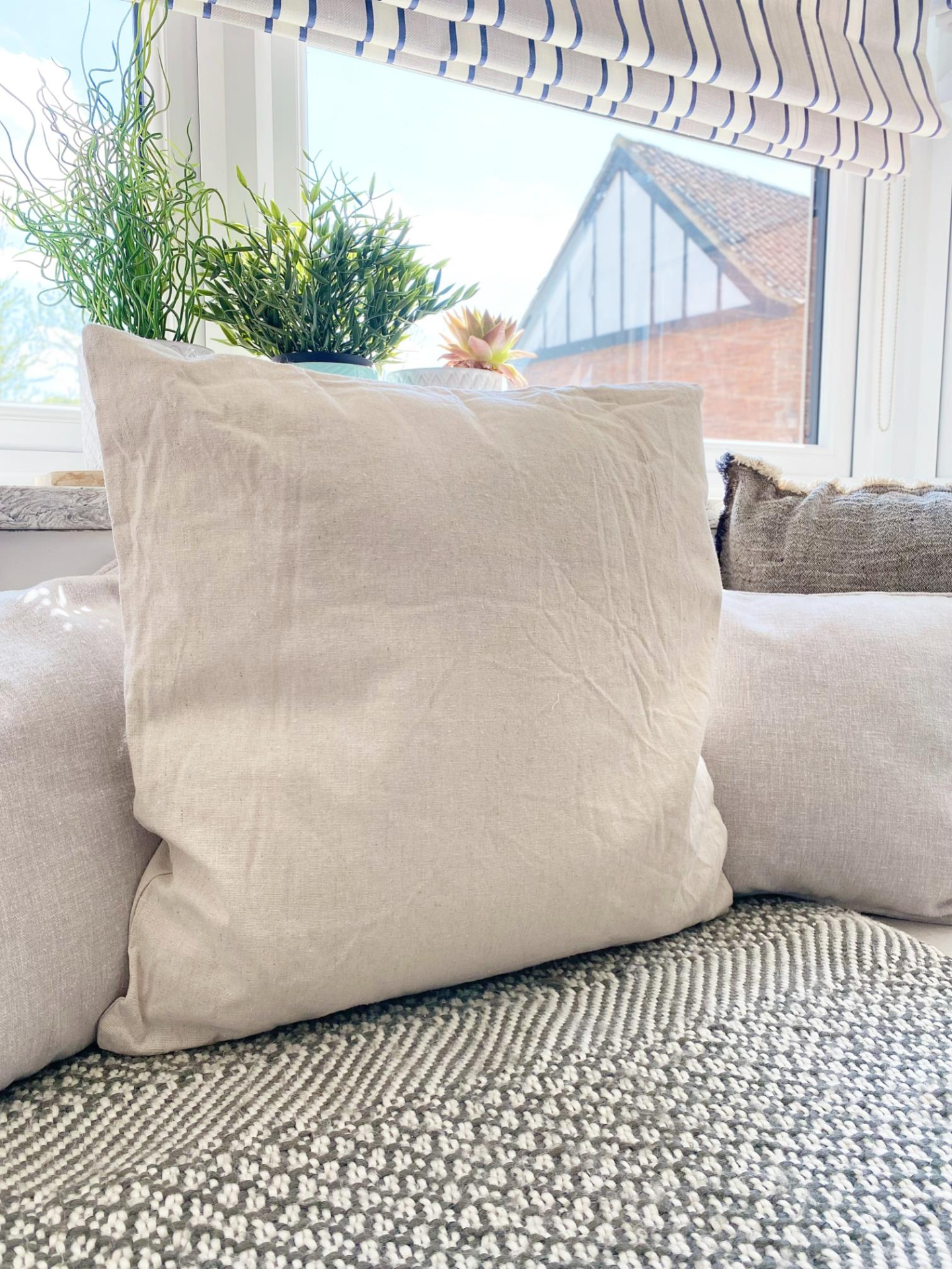 Square Tufted Scatter Cushion | Earthy Taupe | 100% Cotton - Sudd