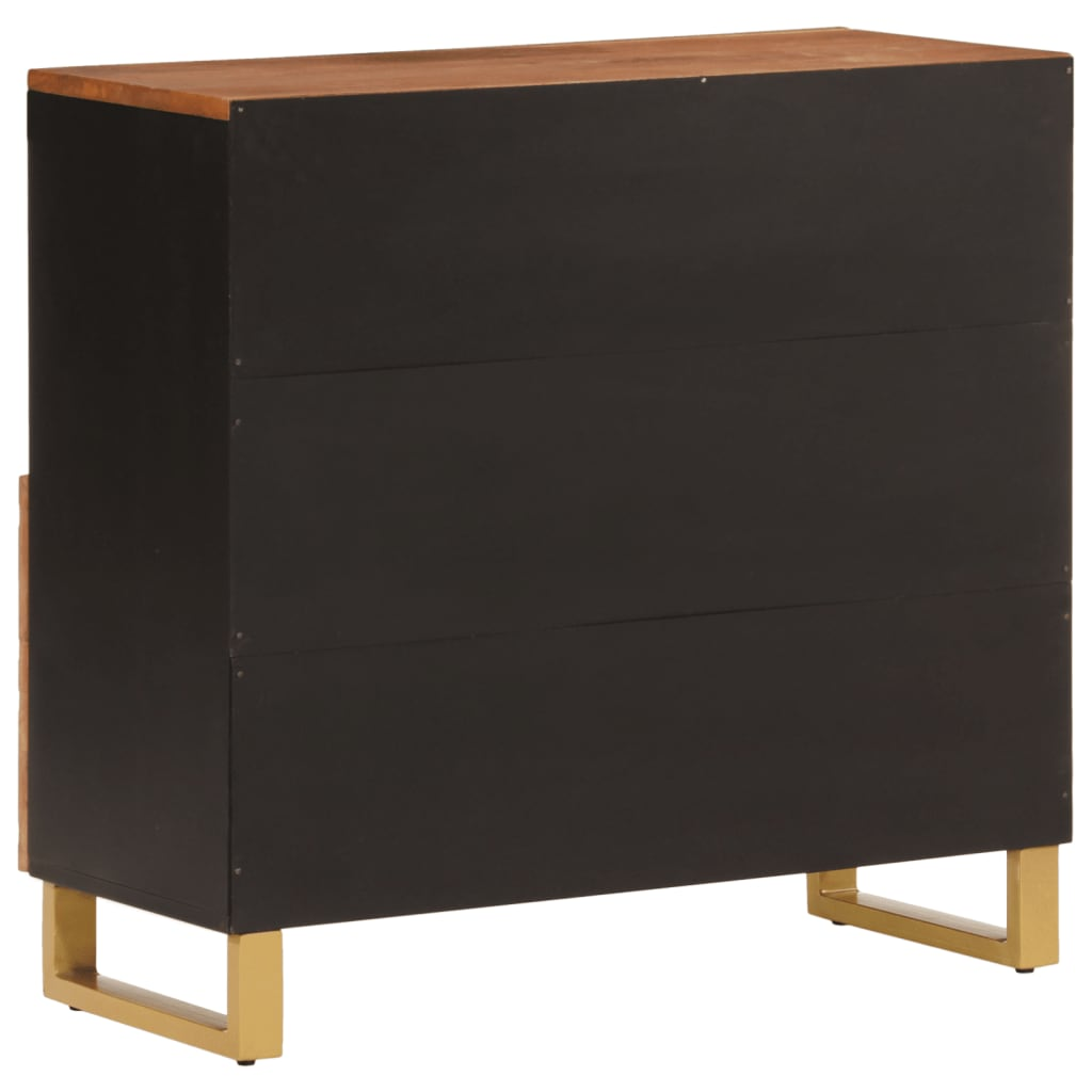 Brown and Black Side Cabinet - Sudd