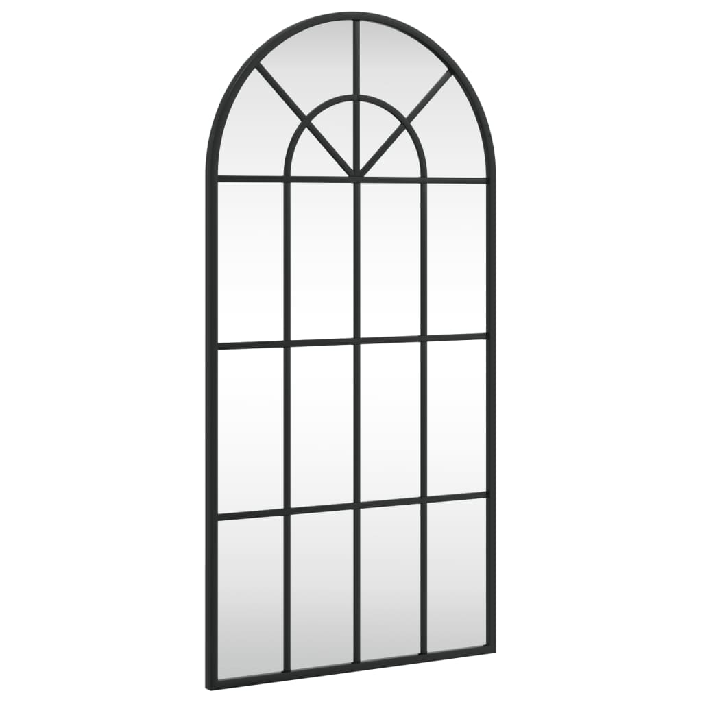 Arched Black Metal Wall Mirror 40x80 cm - Sudd