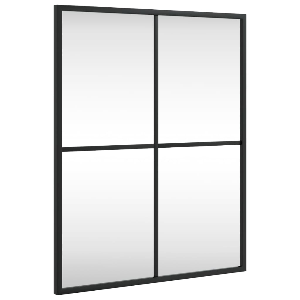 Rectangular Black Metal Wall Mirror 40x50 cm - Sudd