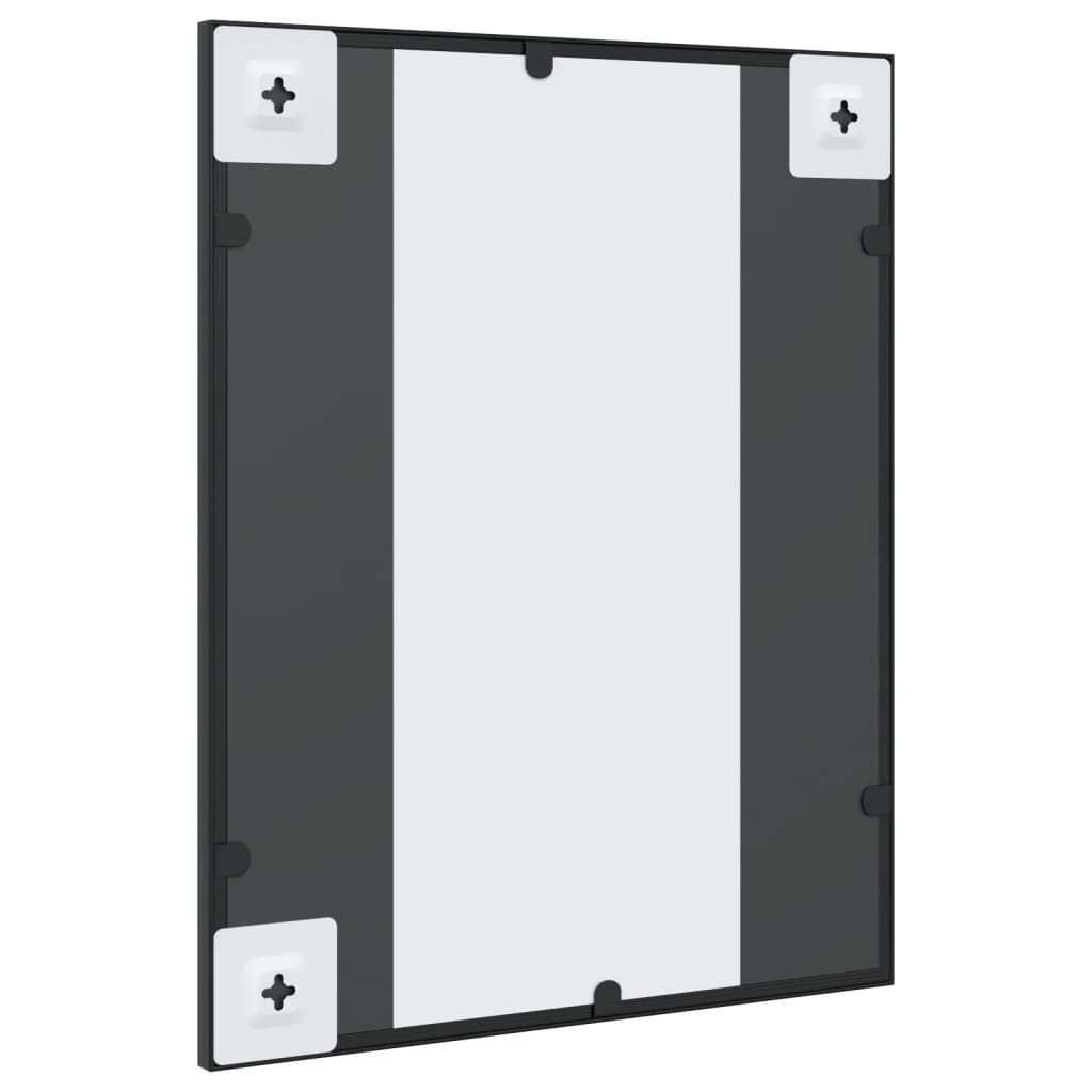 Rectangular Black Metal Wall Mirror 40x50 cm - Sudd