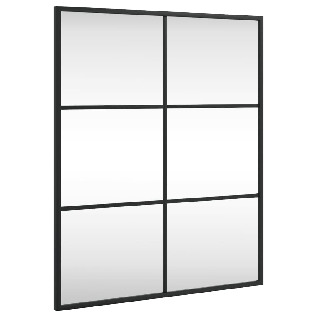 vidaXL Wall Mirror Black 50x60 cm Rectangle Iron - Sudd