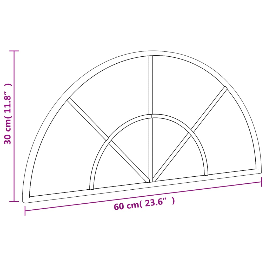 vidaXL Wall Mirror Black 60x30 cm Arch Iron - Sudd