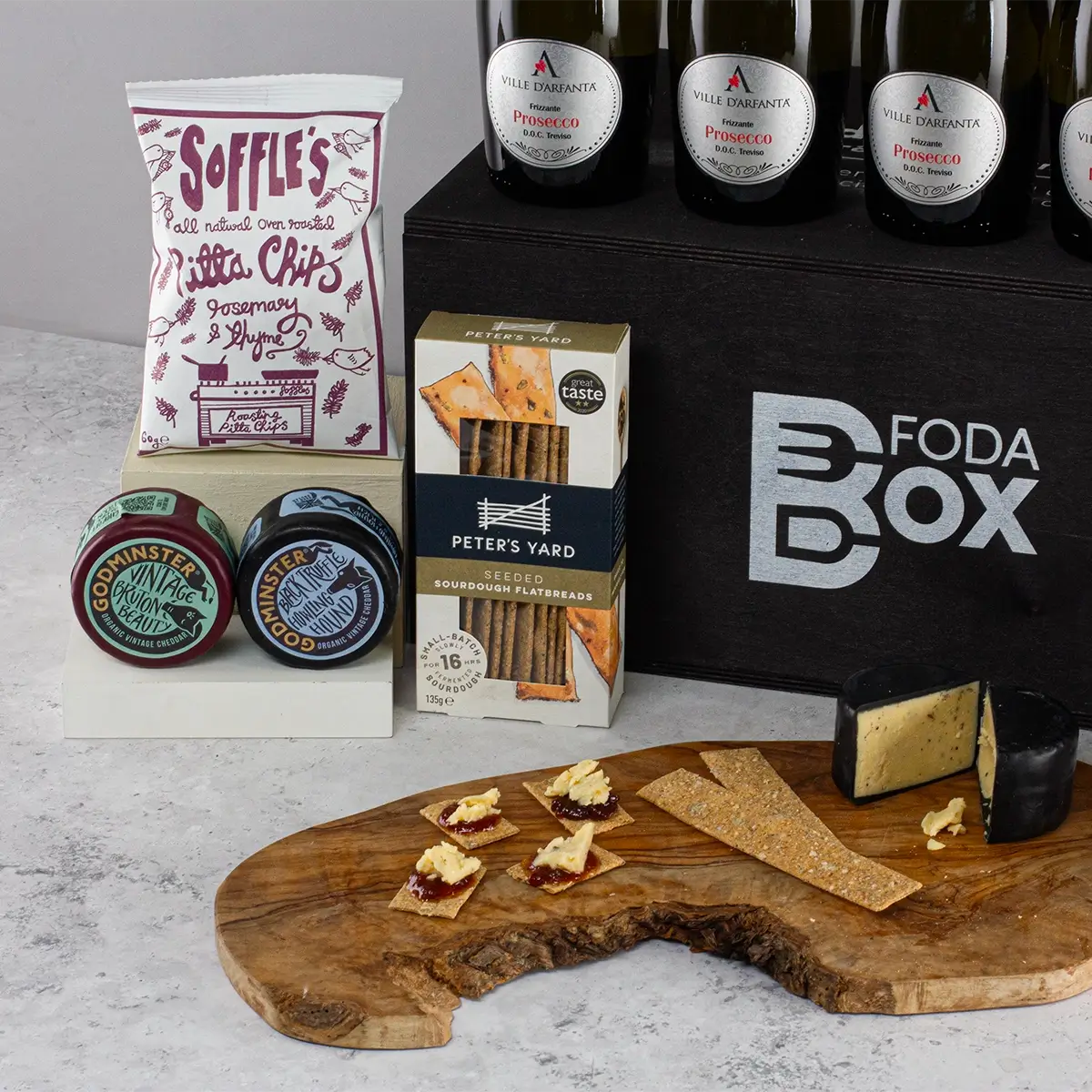 Prosecco, Cheese & Truffle Party Hamper | Gourmet Gift Basket - Sudd