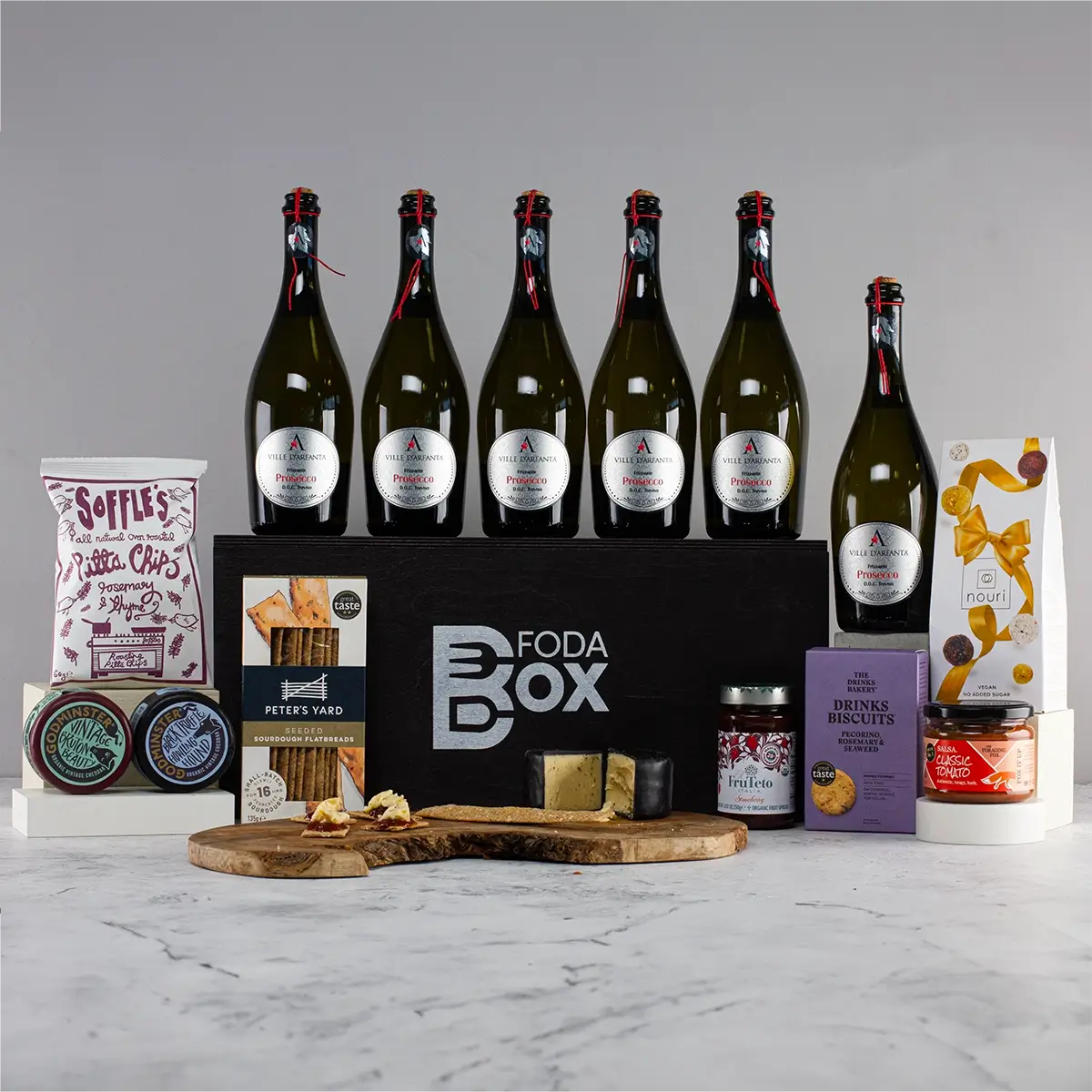 Prosecco, Cheese & Truffle Party Hamper | Gourmet Gift Basket - Sudd