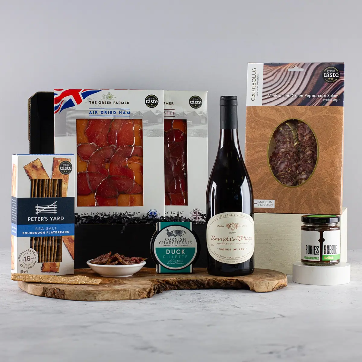 Deluxe Red Wine and Charcuterie Hamper - Perfect Gift for Any Occasion - Sudd