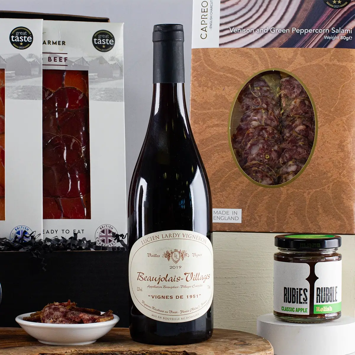 Deluxe Red Wine and Charcuterie Hamper - Perfect Gift for Any Occasion - Sudd