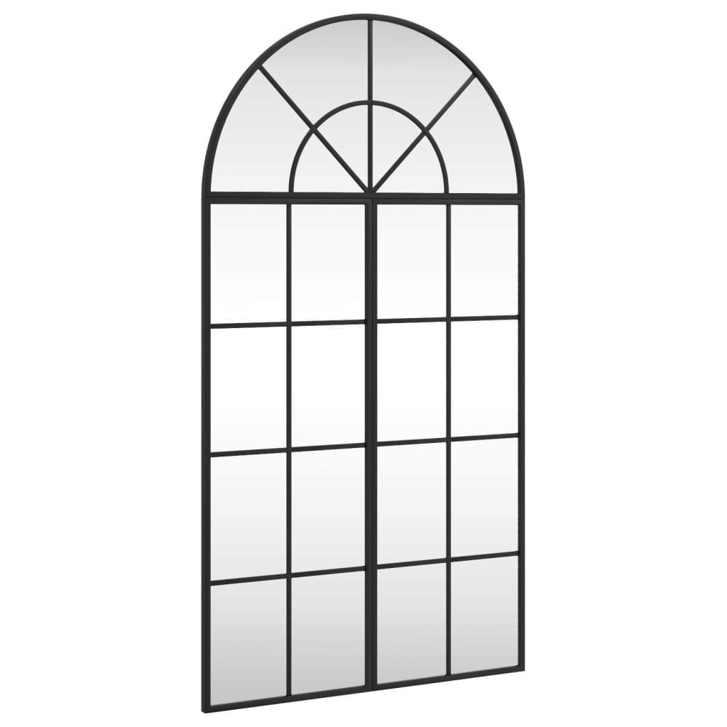 vidaXL Wall Mirror Black 60x110 cm Arch Iron - Sudd