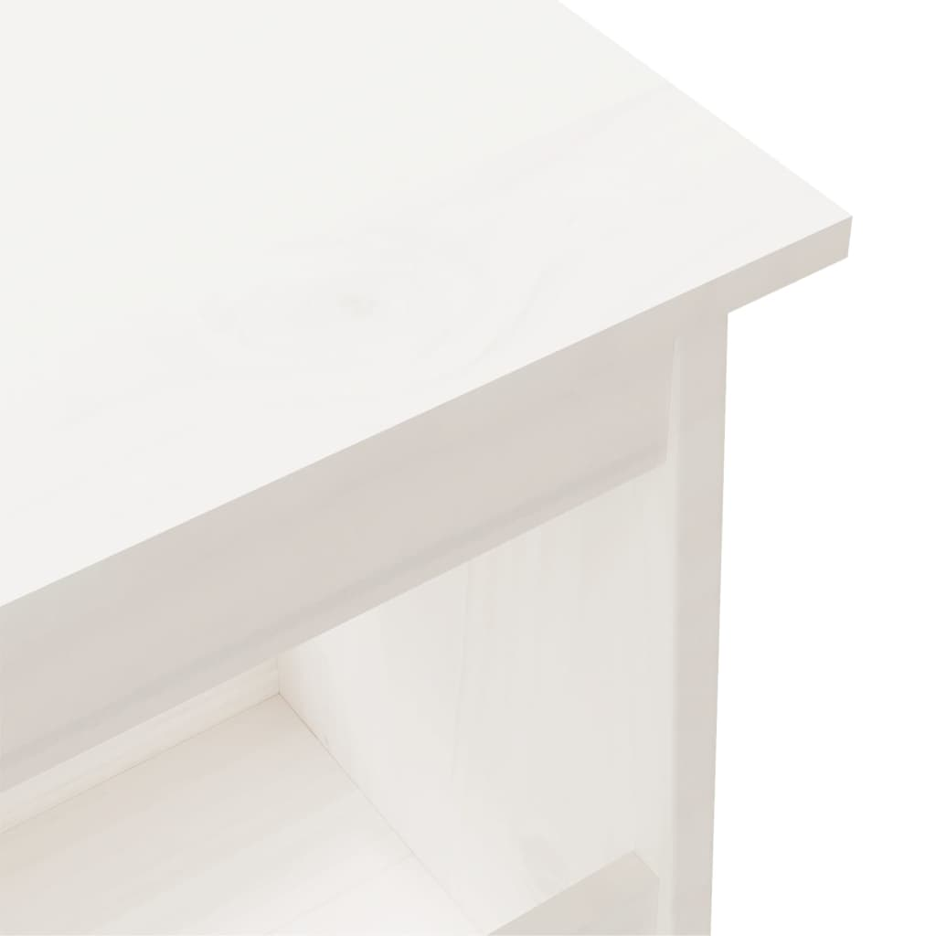 vidaXL Hall Bench White 160x28x45 cm Solid Wood Pine - Sudd