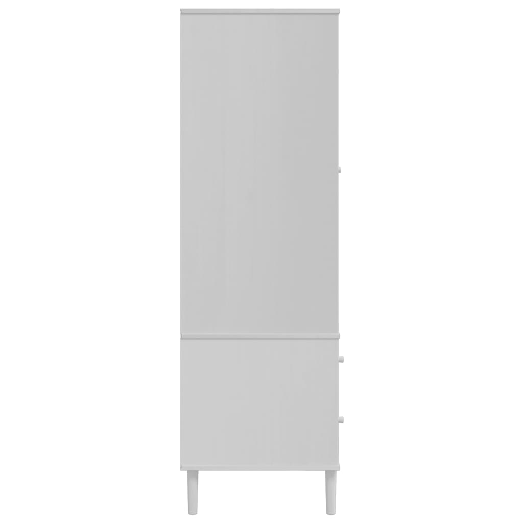 vidaXL Wardrobe SENJA Rattan Look White 90x55x175 cm Solid Wood Pine - Sudd