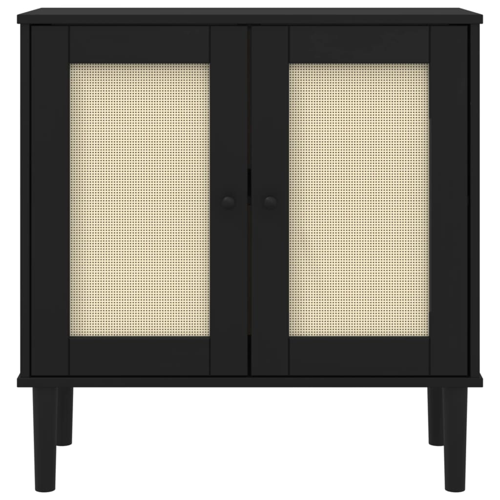 Black Rattan Look Sideboard - Sudd