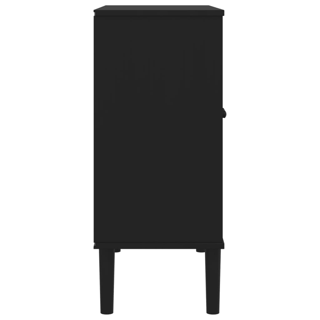 Black Rattan Look Sideboard - Sudd