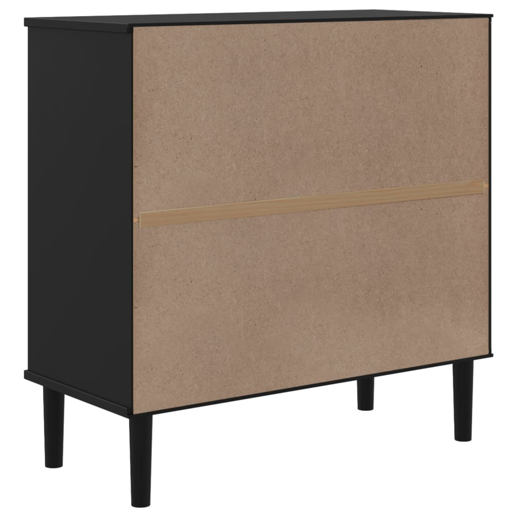 Black Rattan Look Sideboard - Sudd