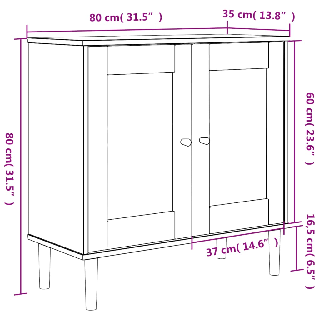 Black Rattan Look Sideboard - Sudd