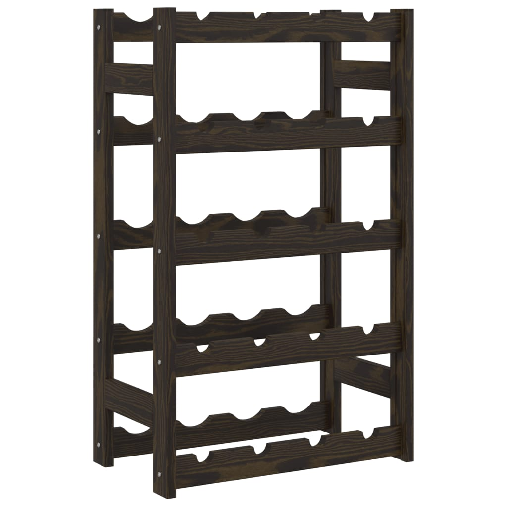 Black Solid Wood Wine Rack - Sudd