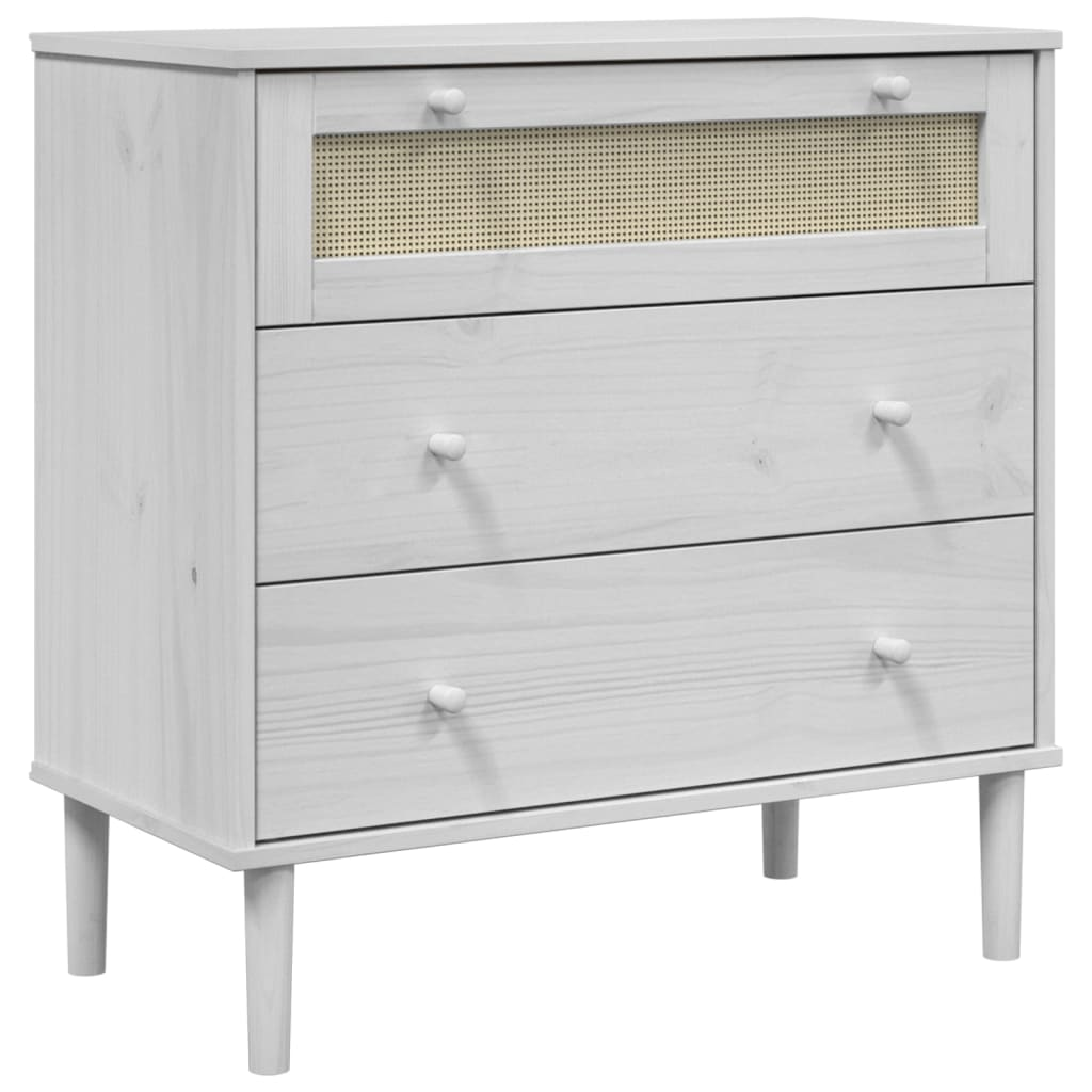 White Rattan Look Drawer Cabinet - Sudd