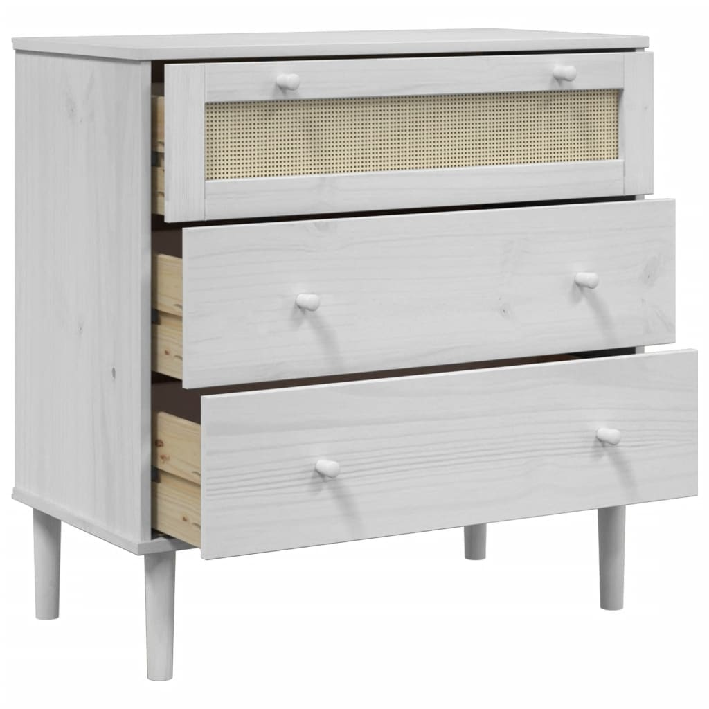 White Rattan Look Drawer Cabinet - Sudd