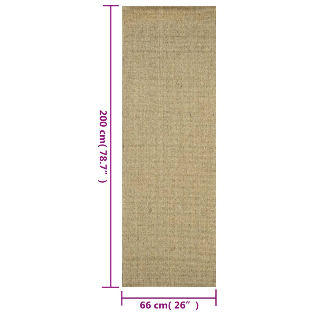 vidaXL Rug Natural Sisal 66x200 cm Green - Premium Quality, Durable and Versatile - Sudd