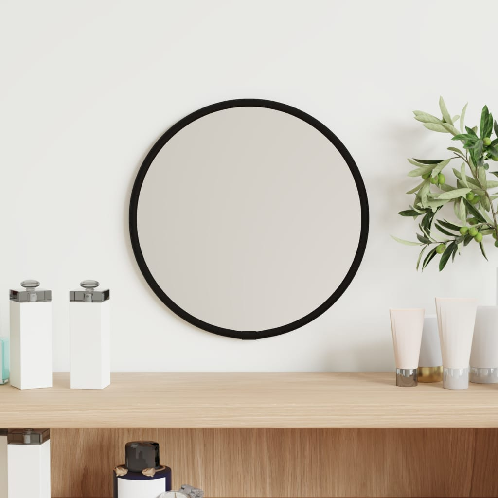 vidaXL Wall Mirror Black Ø 20 cm Round - Sleek and Stylish Home Decor - Sudd