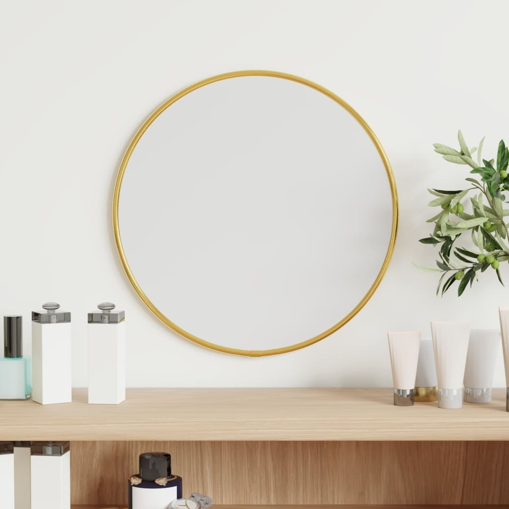 vidaXL Wall Mirror Gold Ø 30 cm Round - Sudd