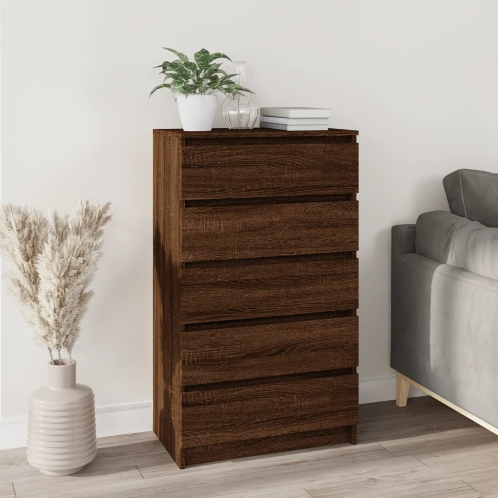 Brown Oak Drawer Cabinet - Sudd