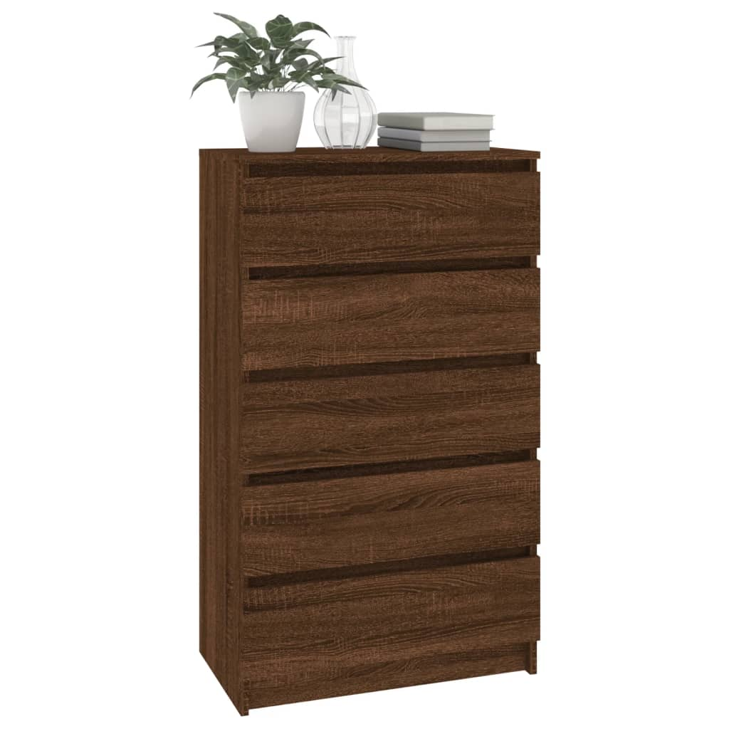 Brown Oak Drawer Cabinet - Sudd