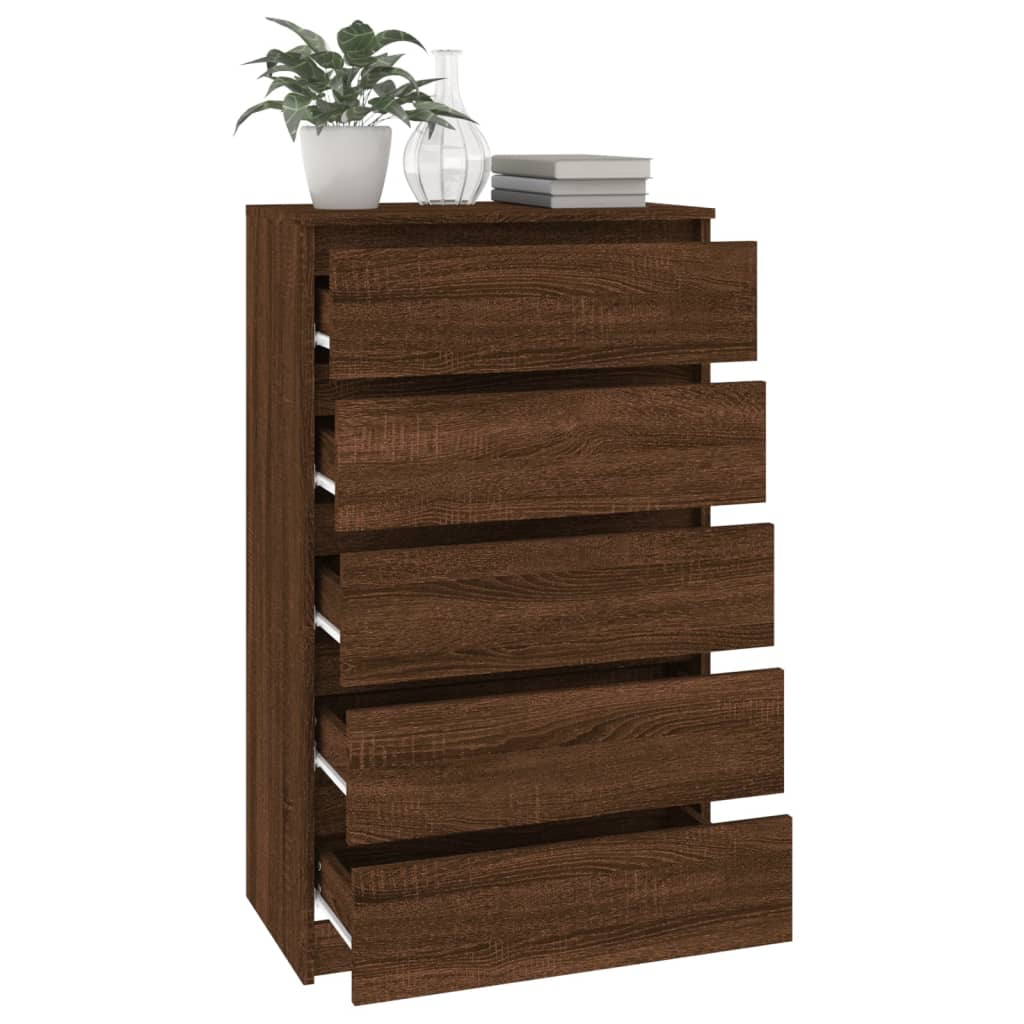 Brown Oak Drawer Cabinet - Sudd