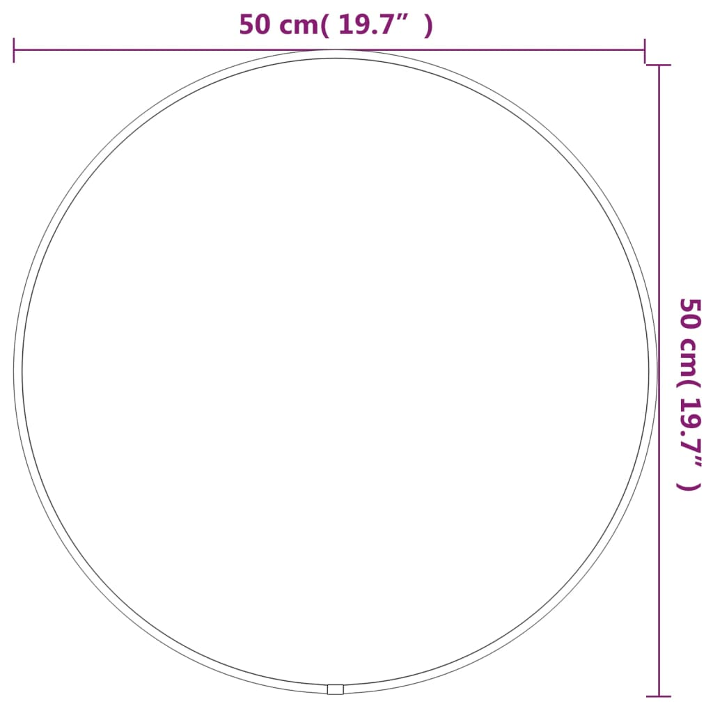 vidaXL Wall Mirror Silver Ø 50 cm Round - Sudd