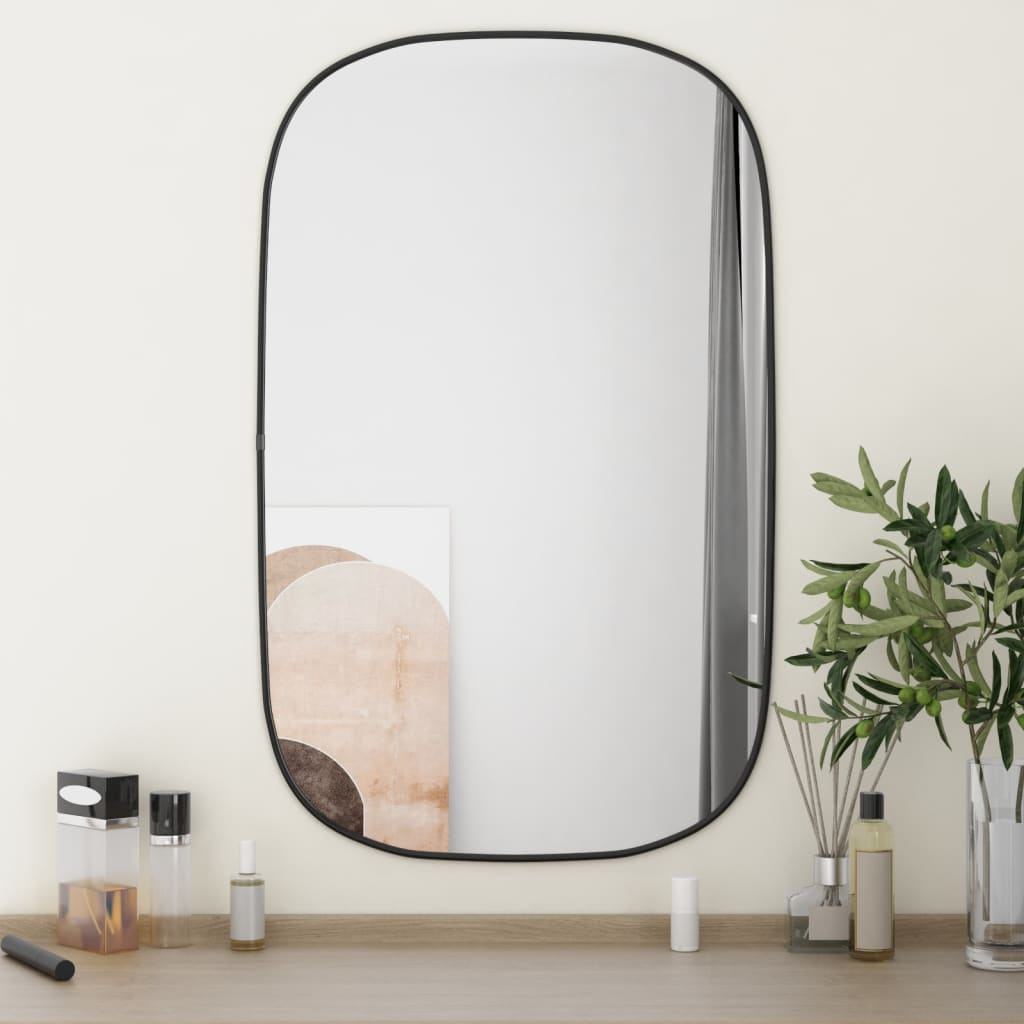 vidaXL Wall Mirror Black 80x50 cm - Sudd