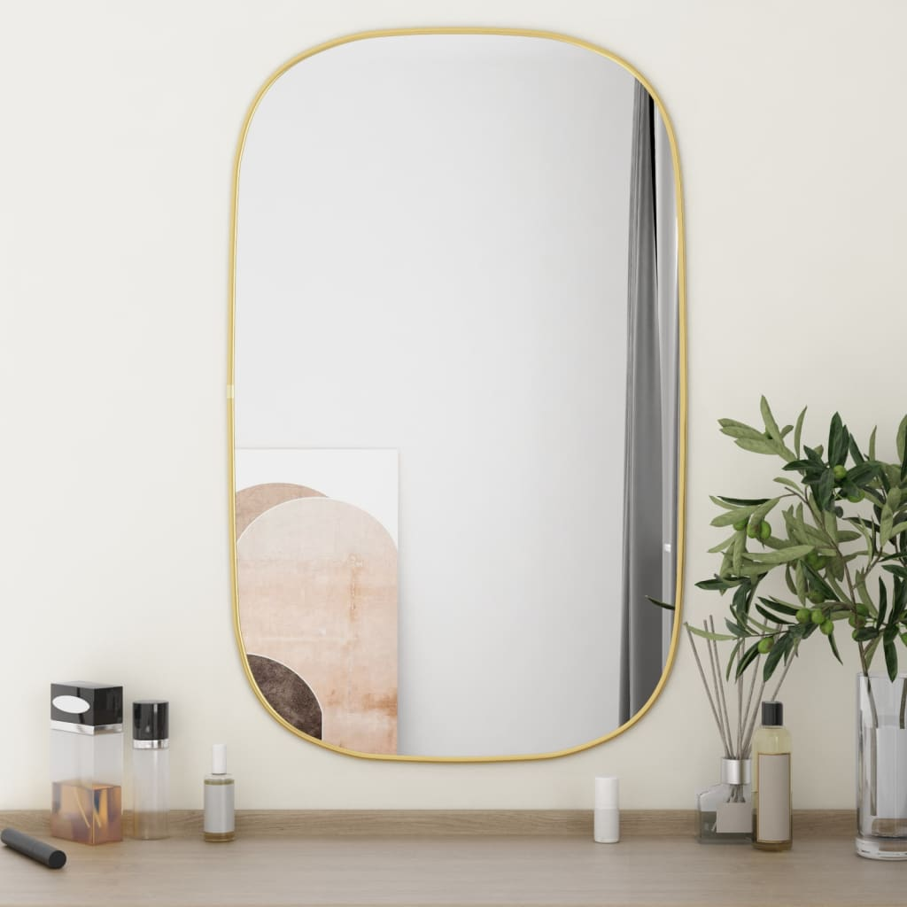 vidaXL Wall Mirror Gold 80x50 cm - Add a Touch of Elegance to Your Home Decor - Sudd