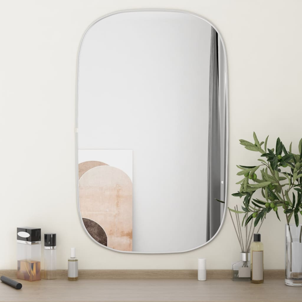 vidaXL Wall Mirror Silver 80x50 cm - Add Minimalistic Aesthetic to Your Home Decor - Sudd