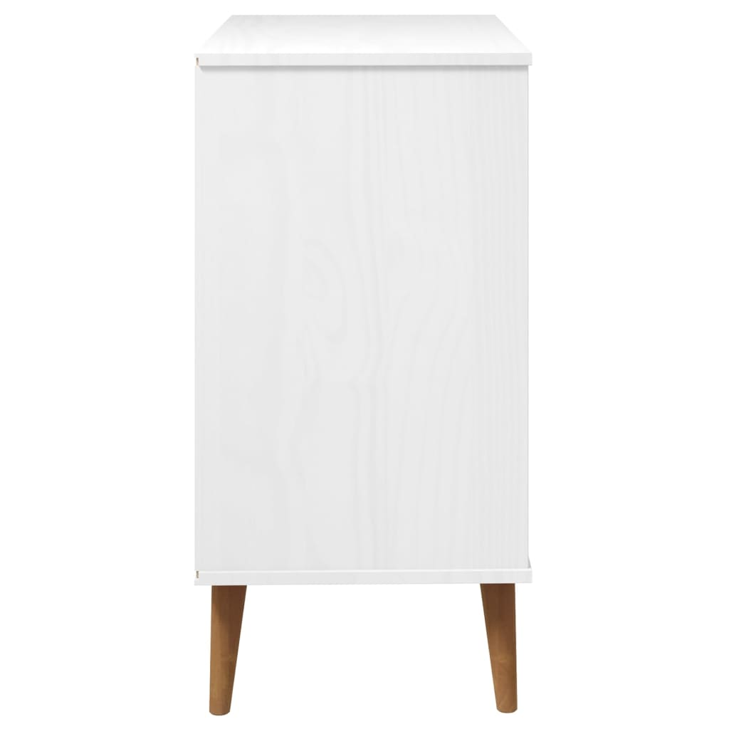 vidaXL Drawer Cabinet MOLDE White 80x40x80 cm Solid Wood Pine - Sudd