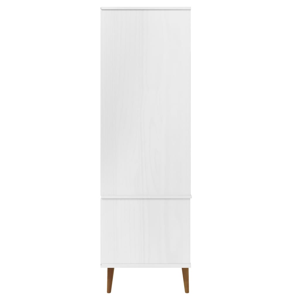 vidaXL Wardrobe MOLDE White 90x55x175 cm Solid Wood Pine - Sudd