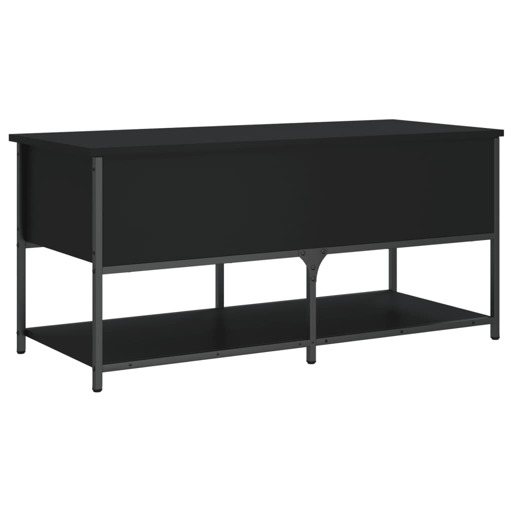 vidaXL Storage Bench Black 100x42.5x47 cm Engineered Wood - Sudd