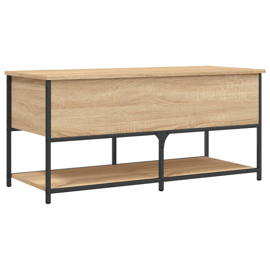 vidaXL Storage Bench Sonoma Oak 100x42.5x47 cm Engineered Wood - Sudd