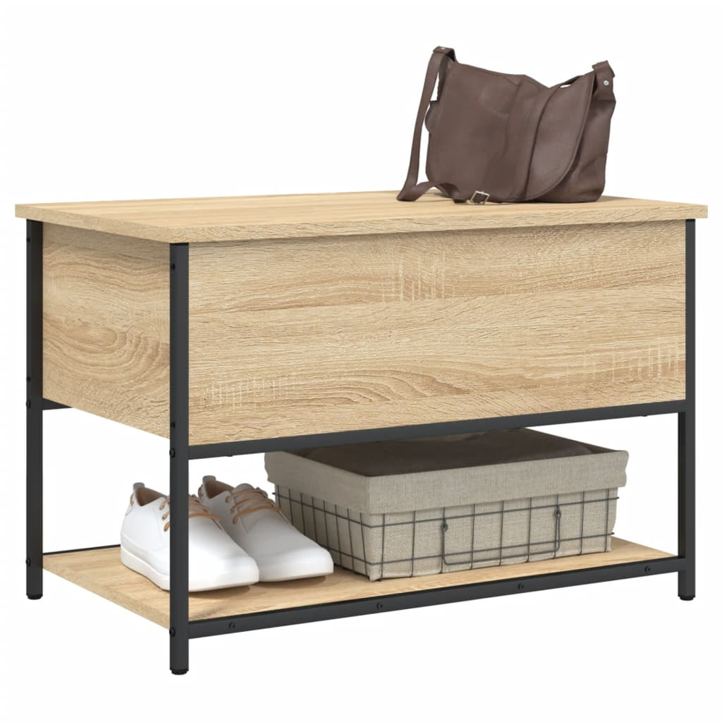 vidaXL Storage Bench Sonoma Oak 70x42.5x47 cm Engineered Wood - Sudd