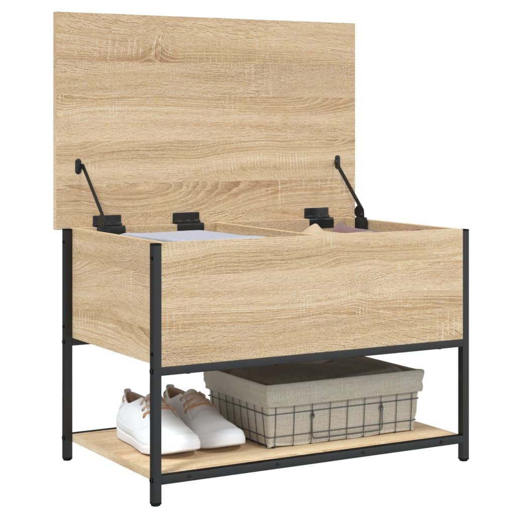 vidaXL Storage Bench Sonoma Oak 70x42.5x47 cm Engineered Wood - Sudd