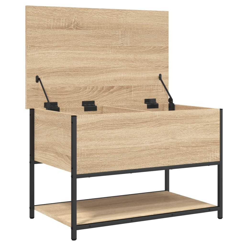 vidaXL Storage Bench Sonoma Oak 70x42.5x47 cm Engineered Wood - Sudd