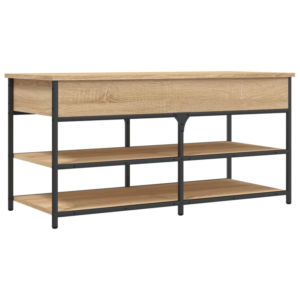 vidaXL Shoe Bench Sonoma Oak 100x42.5x50 cm Engineered Wood - Sudd