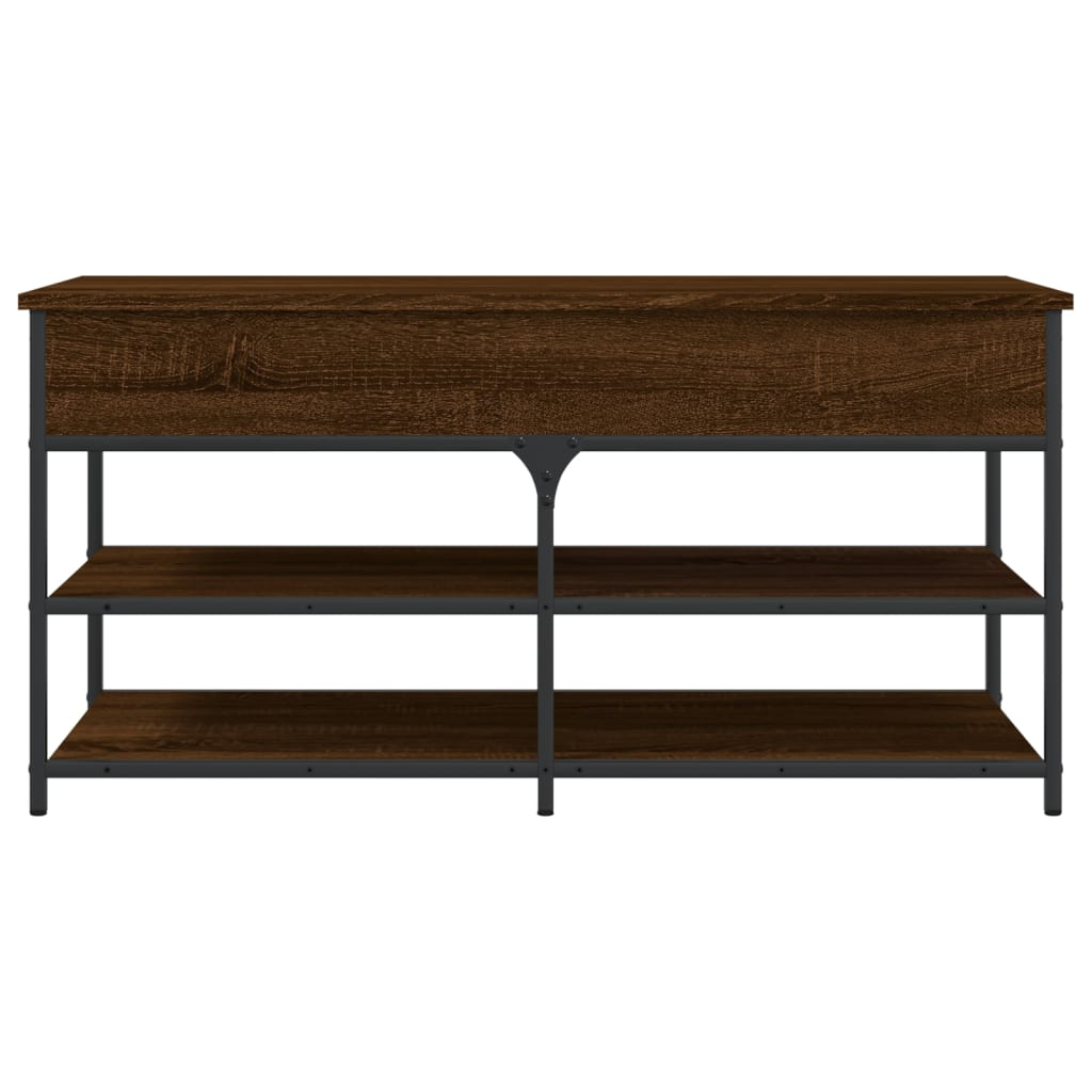 vidaXL Shoe Bench Brown Oak 100x42.5x50 cm Engineered Wood - Sudd