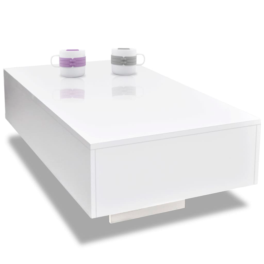 vidaXL Coffee Table High Gloss White - Sudd