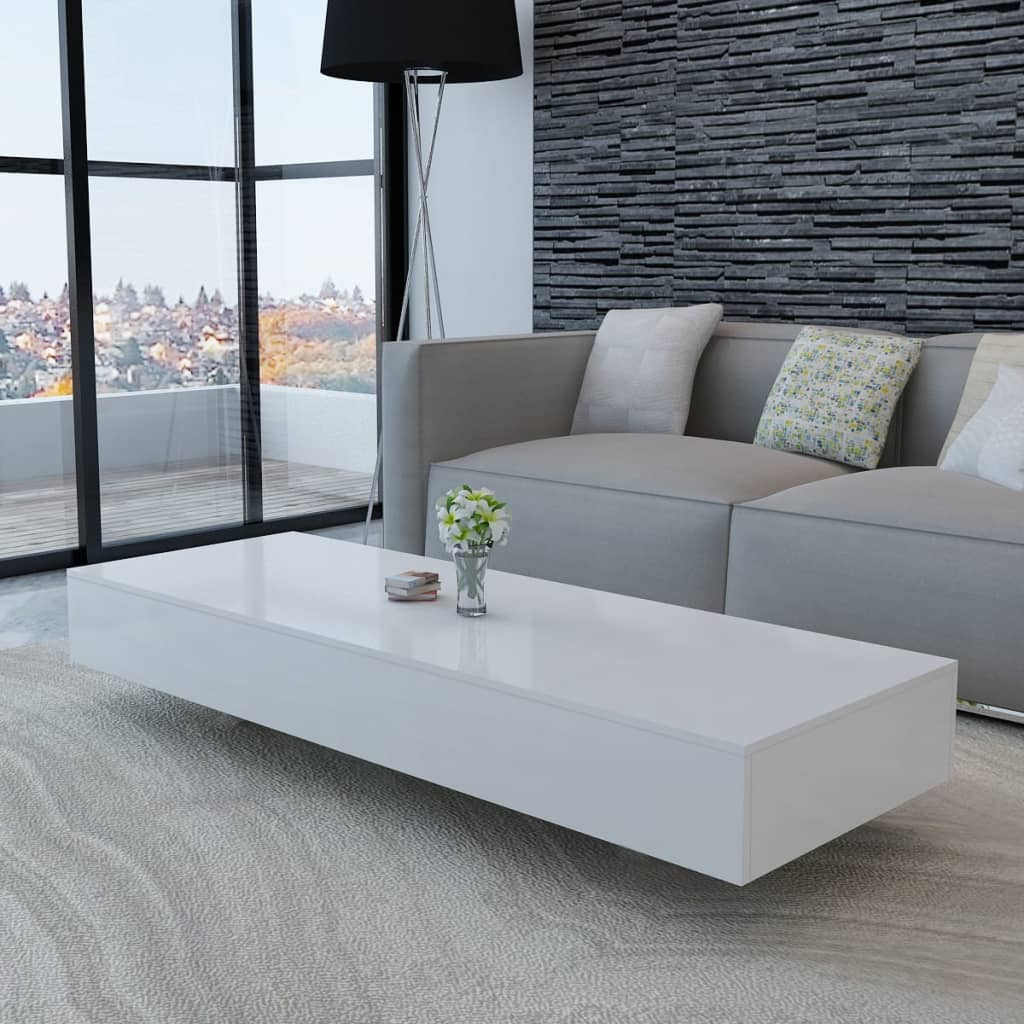 vidaXL Coffee Table High Gloss White - Sudd