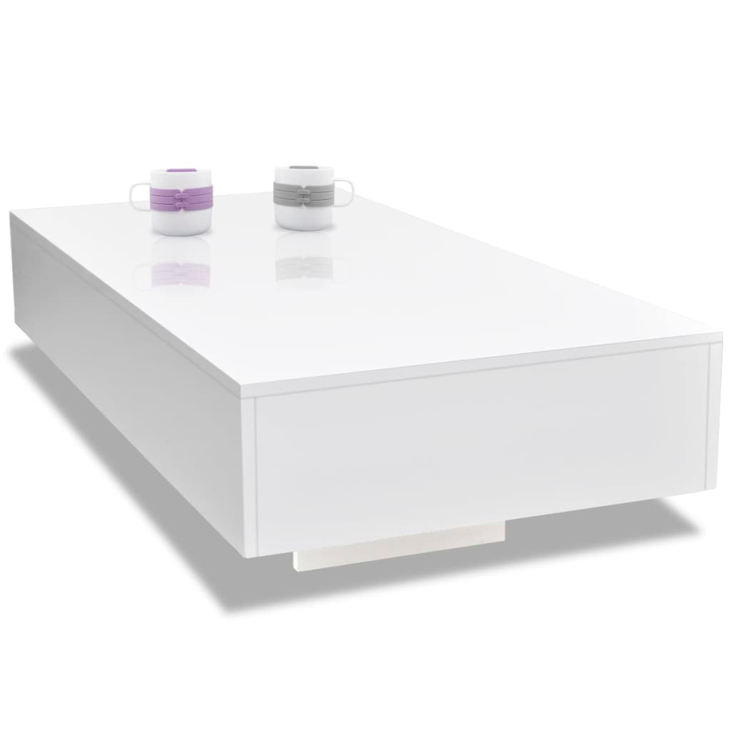 vidaXL Coffee Table High Gloss White - Sudd