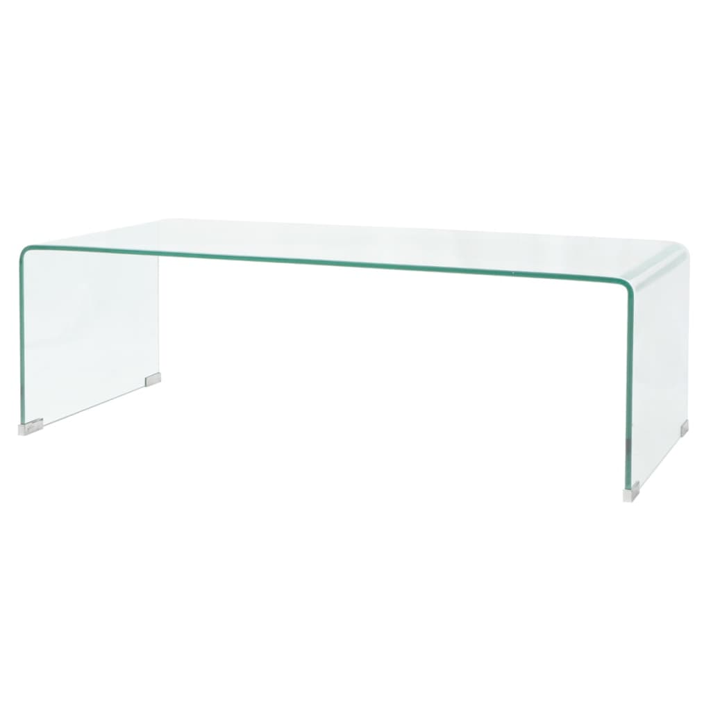 Coffee Table Clear Tempered Glass 98x45x30 cm - Sudd