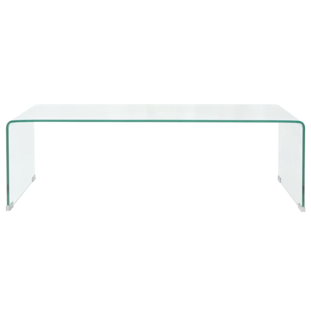 Coffee Table Clear Tempered Glass 98x45x30 cm - Sudd