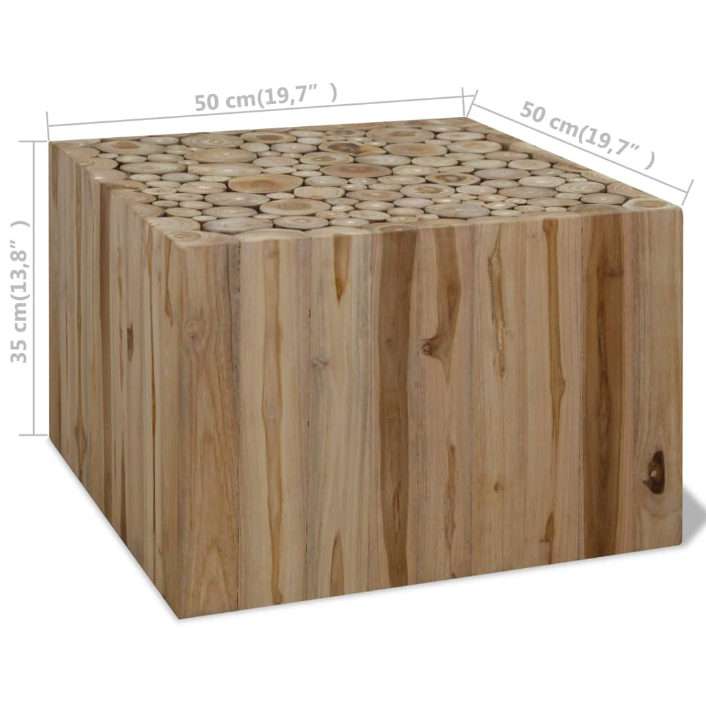 vidaXL Coffee Table Genuine Teak 50x50x35 cm - Sudd