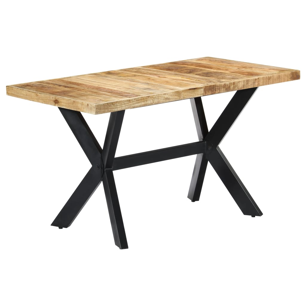 vidaXL Dining Table 140x70x75 cm Solid Rough Mango Wood - Sudd