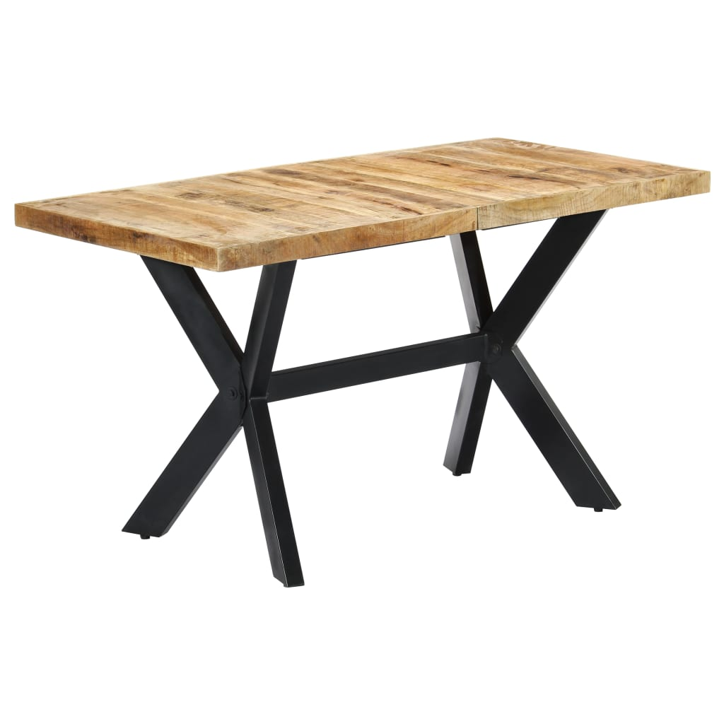 vidaXL Dining Table 140x70x75 cm Solid Rough Mango Wood - Sudd